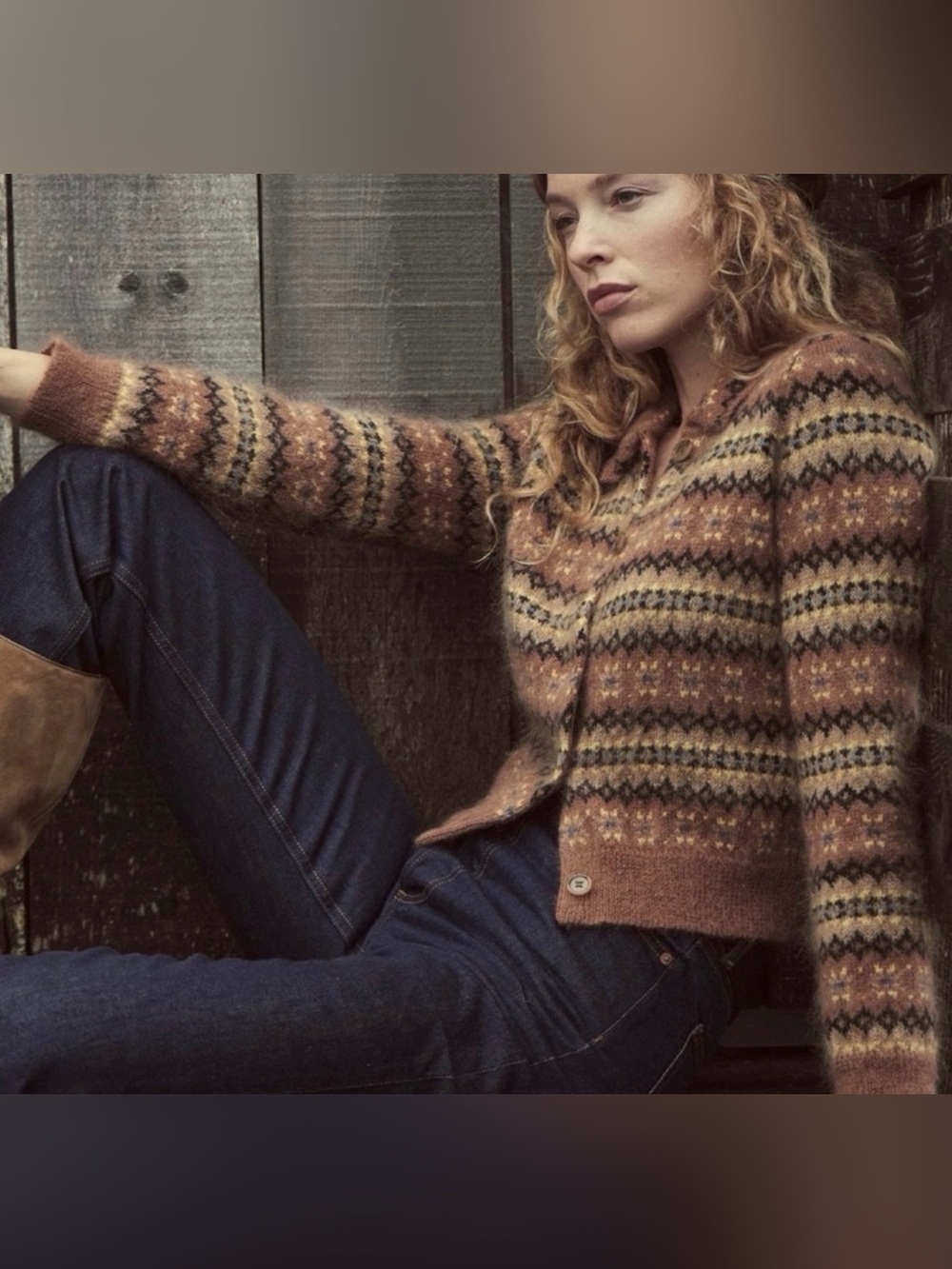 DOEN Fair Isle Button-Front Women's Sweater